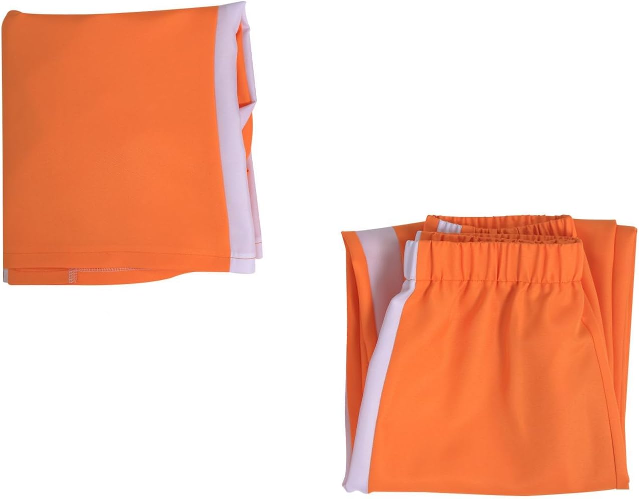 Adult Men Orange Tracksuit Uniform Sports Suit Zipper Jacket Top Sportswear with Glasses Wig