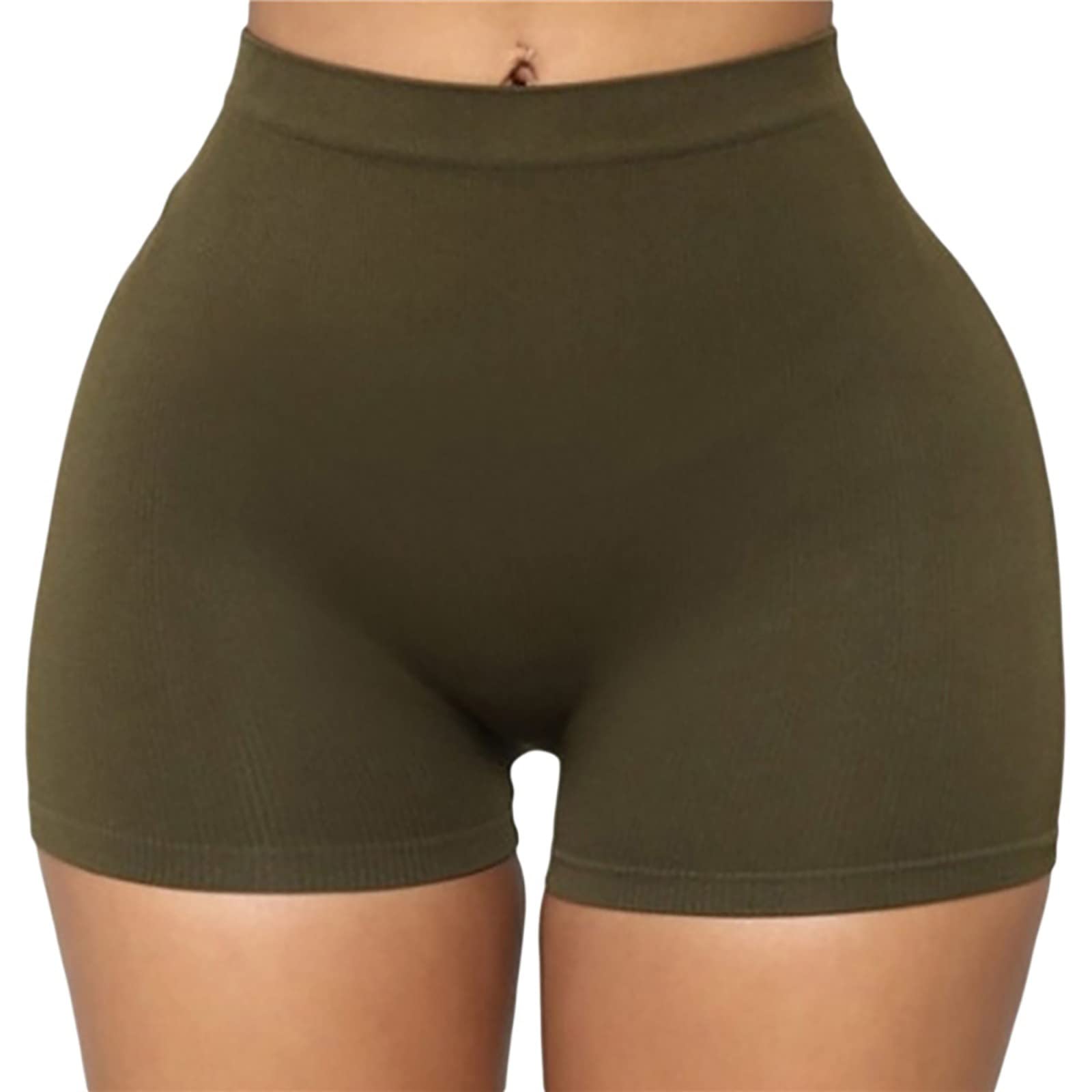 Solid Womens Elastic High Waist Leggings Sports Shorts Yoga Short Pants KN09