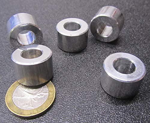 Aluminum Spacer, Unthreaded, 3/8" Screw Size x .750" OD x .380" ID x .500" Length, 5 Pcs.