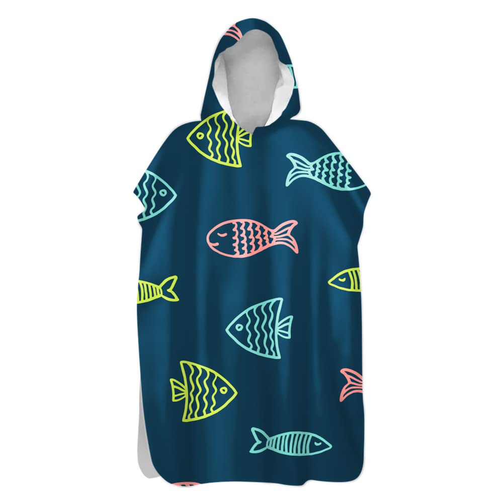 Surf Monkey Poncho Asciugamano Surf con Cappuccio e Tasca Interno