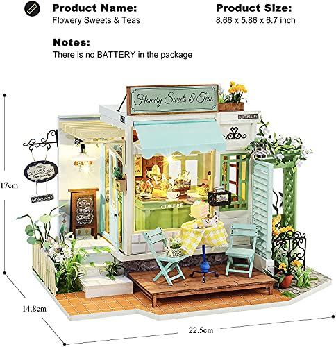Rolife DIY Miniatur Haus Puppenhaus Kit HolzHaus Modell für Mädchen und Jungen Kinder 14+ Jahre Alt, Flowery Sweets… – Bild 7