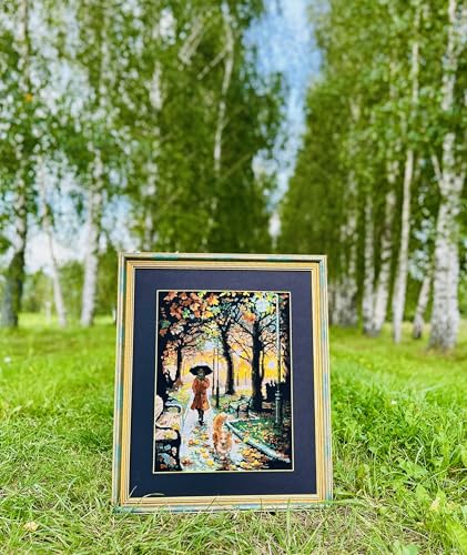Image of RIOLIS - Night Park 2064, Cross Stitch Kits 11 inch x 15 inch, Cross Stitch Kits for Beginners & Advanced, Crossstitching Kit Adult, Embroidery Counted Stitching Kit