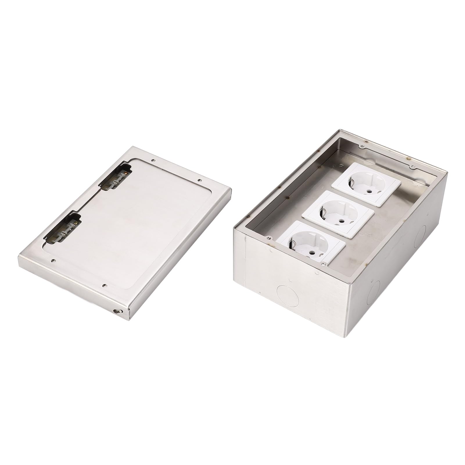 Presa da Incasso a Pavimento Nascosta 4000W, 3x16A, Scatola Acciaio Inossidabile, Presa UE per Casa, Hotel, Scuola