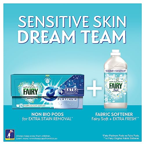 Fairy Non Bio PODS Washing Liquid Laundry Capsules 76 (4x19) Washes, Platinum, With Extra Stain Removal For Sensitive Skin