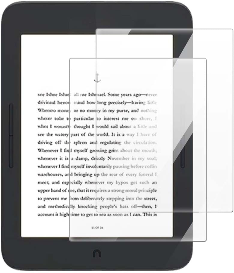 Tablet Screen Protector for Noble Nook Glowlight Plus | 7.8" 2019 2 Pack 9H Tempered Glass Anti-Scratch Anti-Fingerprint Film, Bubble-Free Easy Installation