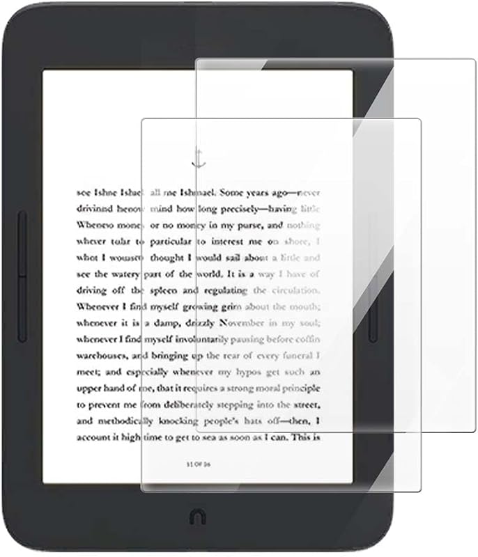 Tablet Screen Protector for Noble Nook Glowlight Plus | 7.8" 2019 2 Pack 9H Tempered Glass Anti-Scratch Anti-Fingerprint Film, Bubble-Free Easy Installation