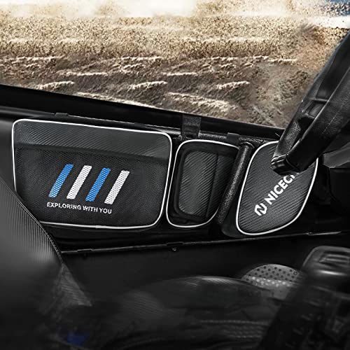 NICECNC X3 Door Bags, Upgraded PVC 1680D Oxford, Carbon Fiber Design, 2 Detachable Sponge Pad, UTV X3 Front Door Bags, Compatible with Can Am Maverick X3 Max XRS XDS XMR Turbo R 2017-2022, Blue by NICECNC - Image 7
