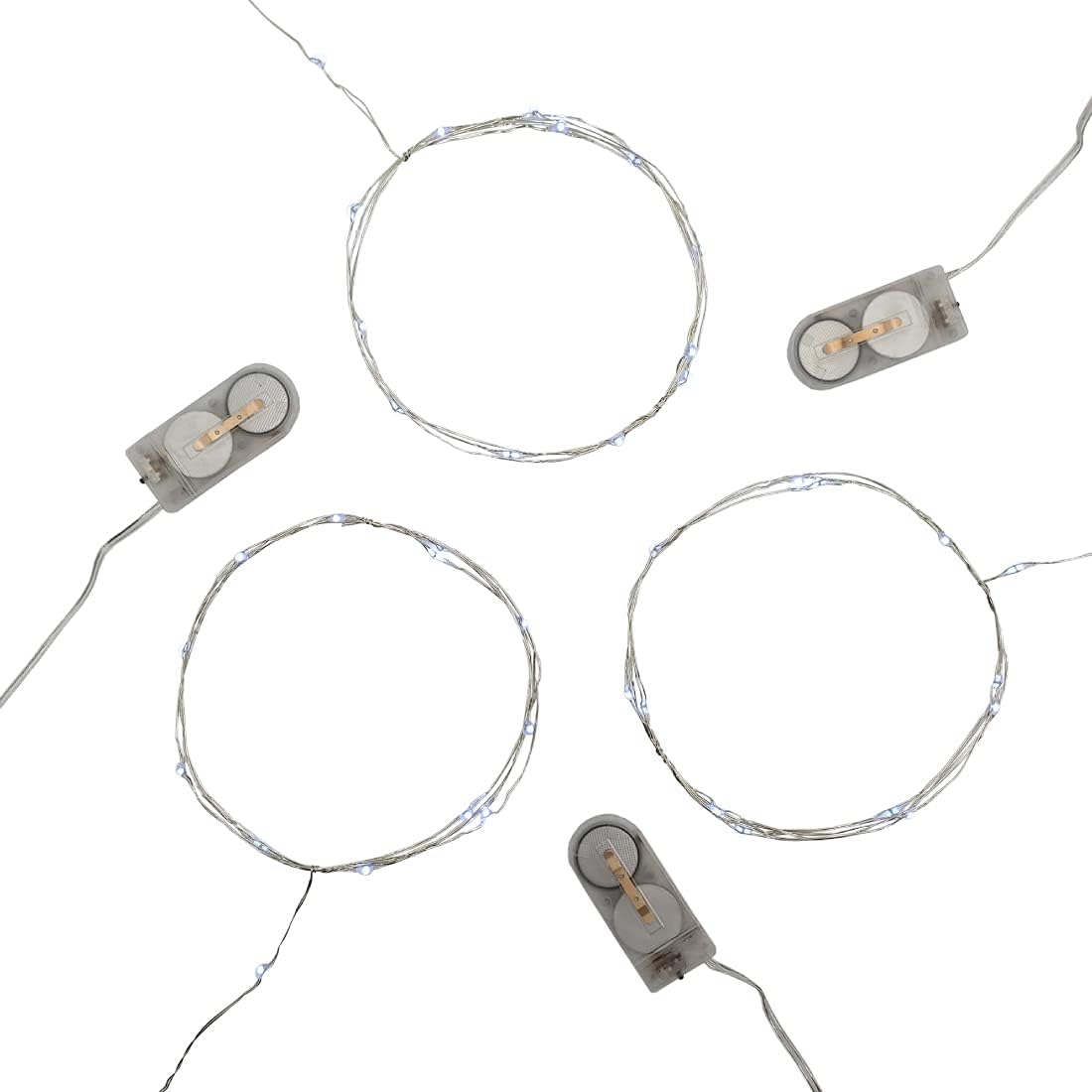 LumaBase Battery Operated LED Fairy String Lights, Cool White - Set of 3