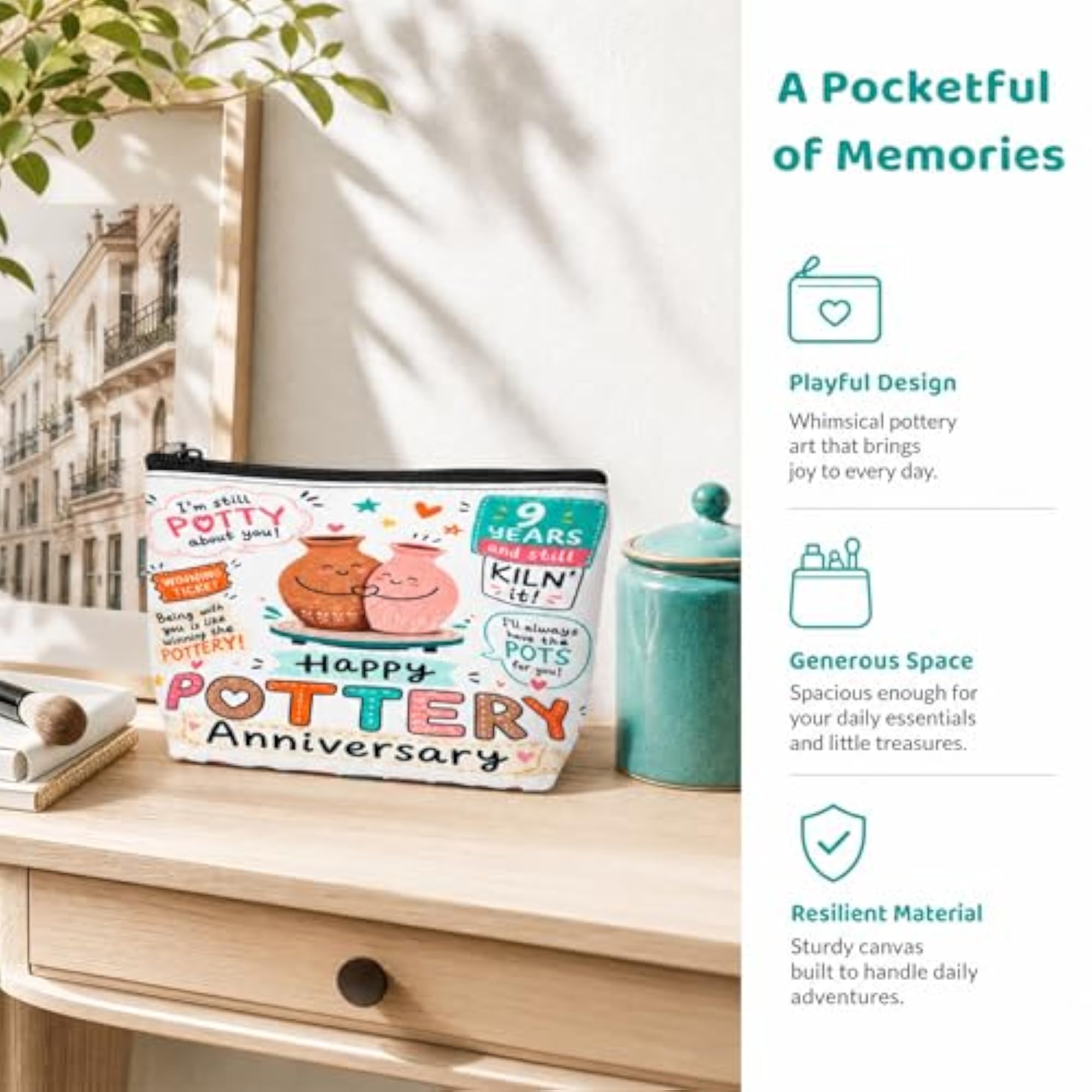 Happy Anniversary Makeup Bag Gift for Women