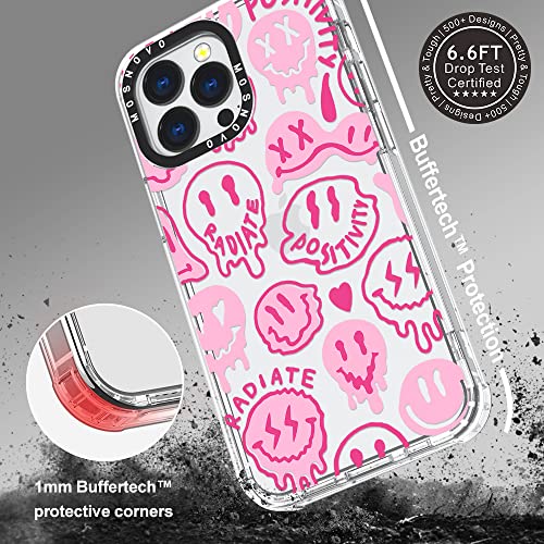 Mosnovo Iphone 13 Pro Case, Pink Dripping Positivity Radiate Smiles [ Buffertech Impact ] Transparent Shockproof Protective Tpu Bumper Clear Phone Case Cover Designed For Iphone 13 Pro 6.1" #TOP4