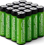 Amazon Basics paquete de 16 pilas AA NiMH recargables, 2000 mAh, 1,2 V, se recargan hasta 1000 veces, precargadas