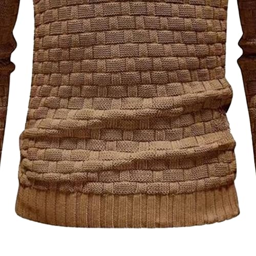 Mens Ribbed Edge Shawl Pullover Cable Knit Button Sweaters Tops Twist Long Sleeve Textured Sweaters2