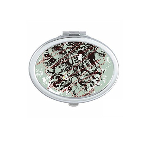 Miroir de poche graffiti abstrait bleu noir blanc pour retouches maquillage nomade