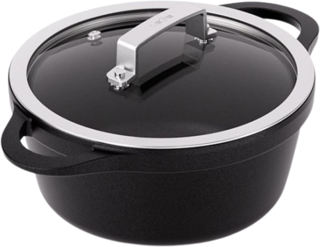 Valira Tall Black Induction Compatible Casserole Pot, Aluminium, ø 20cm