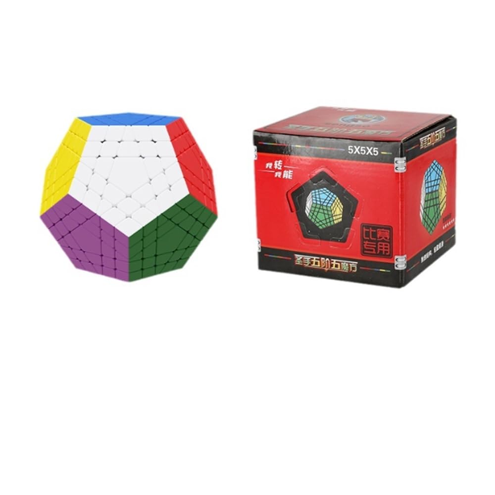 XMDCuber Megaminx 5x5 Stickerless Puzzle Cube, 5x5 Dodecahedron Speed Cube, Pentagonal Magic Cube Dodecahedron