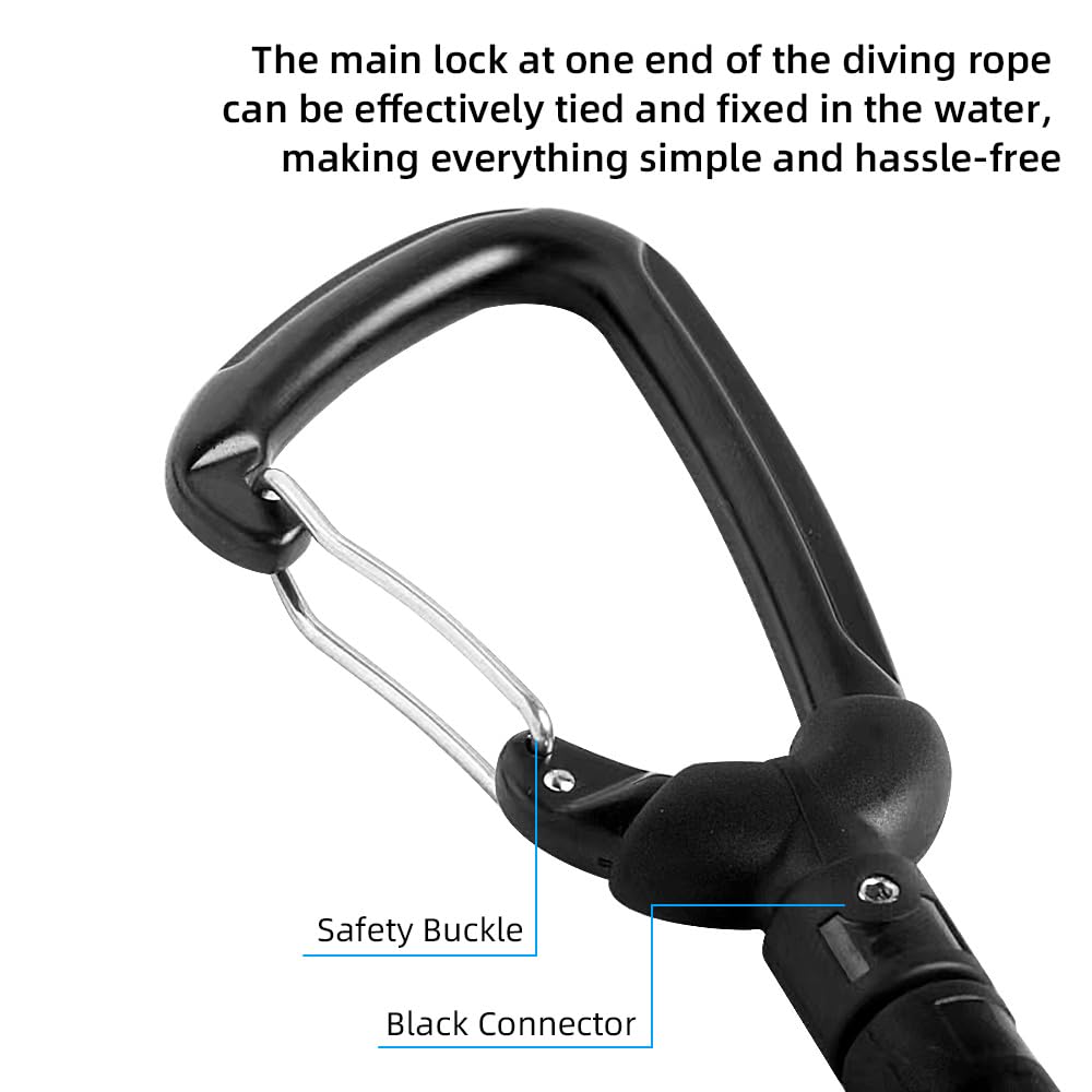 TFixol Leash per apnea Lanyard con polsino e moschettone rapido rilascio corda resistente immersioni subacquee snorkeling attività