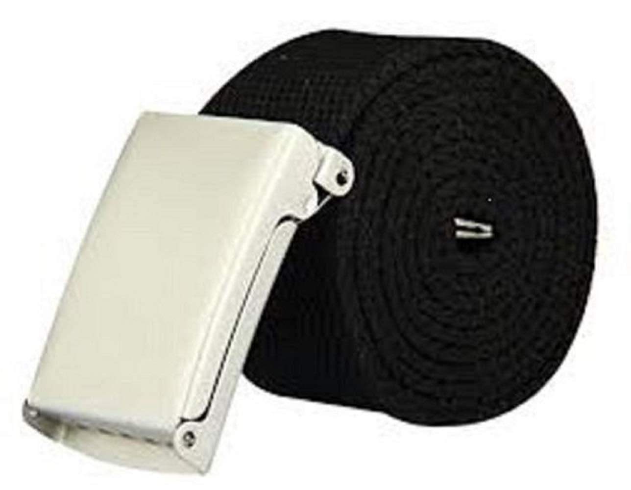 The Leather Emporium Mens Plain Webbing Canvas Belt 42-52 Inch - Black