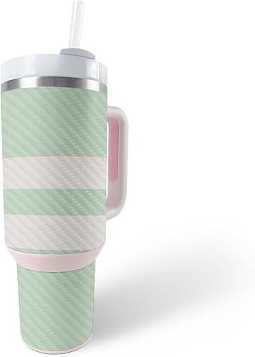 Miniatura 4 de MightySkins - Funda de fibra de carbono compatible con vaso Stanley The Quencher H2.0 FlowState de 40 onzas, escamas de sirena, acabado de fibra de