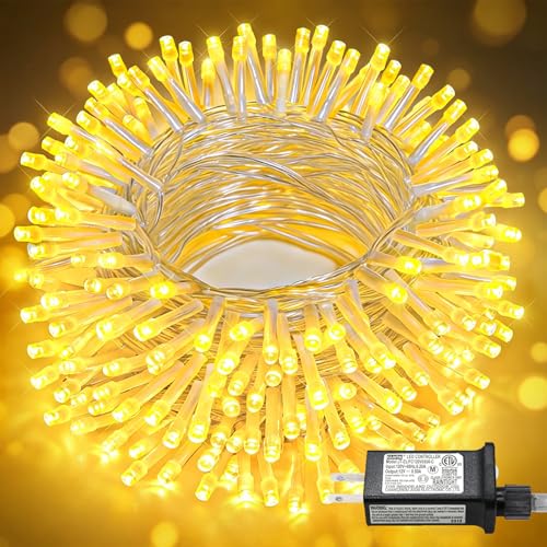 100FT 300 LED Christmas Lights Outdoor, Plug in String Lights Indoor Waterproof, Connectable 8 Modes...