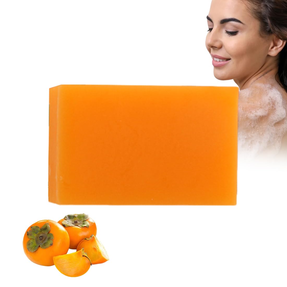 1 PCS Sapone Di Cachi,Sapone Per Il Corpo Dei Cachi Naturali Per Gli Anziani Odore,Saponi Fatti A Mano Per Odore Per Il Corpo,Sottili Cachis Pulizia Che Barra Idratante,Cola Tutti I Tipi Pelle