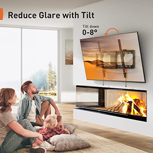 Perlegear Ul-Listed Tilting Tv Wall Mount For Most 37-75 Inch Tvs Up To 132 Lbs, Low Profile Tilt Tv Mount Wall Bracket For Flat Or Curved Tvs, Fits 24”/18”/16” Studs, Max Vesa 600X400Mm, Pglt2 #TOP3