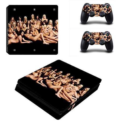 DOTBUY PS4 Slim Skin Aufkleber Sticker Design Folie schützende Haut Schale für Sony Playstation 4 Slim Konsole und 2 Dualshock Controller (Sexy Girls) Cover