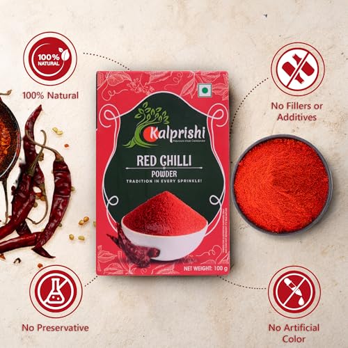 Image of Kalprishi Organic Red Chilli Powder Pack of 2 | Teekha, Rangila & Full of Flavour | Daily Spice for Indian Cooking | Perfect Lal Mirch Powder for Curries, Sabzi, Dal & Tadka | Freshly Ground, Strong Colour & Desi Swag Wala Taste