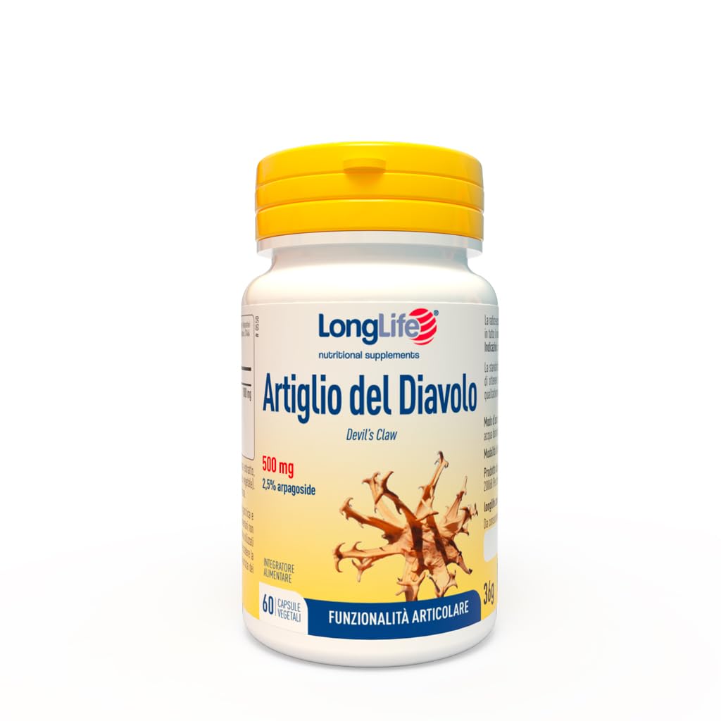 LongLife® Artiglio del Diavolo | Estratto titolato 2,​5% arpagosidi | Funzionalità articolare | Funzione digestiva | Fino a 1 mese di trattamento | Vegano e senza glutine