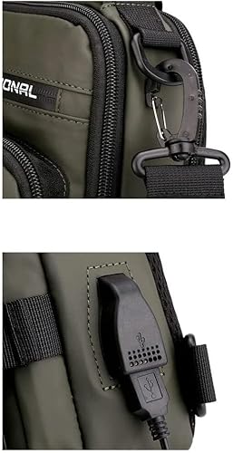 Bolsa tiracolo masculina impermeável USB Oxford, bolsa tiracolo antirroubo, mochila multifuncional,