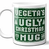 Vegeta Name Christmas Gift. Personalized Ugly Christmas Sweater Coffee Mug. Funny Custom Xmas Gift, Stocking Stuffer For Friends, Coworkers And Person Who Has Everything. 11 Ounces.