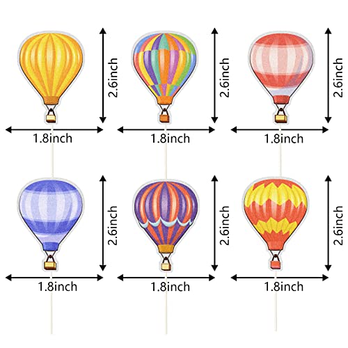 MEFENG Hot Air Balloon Cupcake Toppers, Birthday Wedding Baby Shower Retirement Graduation Travel Theme Party Decoration, 1st Birthday Kids Birthday Party Decor Supplies.Pack of 18 by MEFENG - Used condition - Image 2