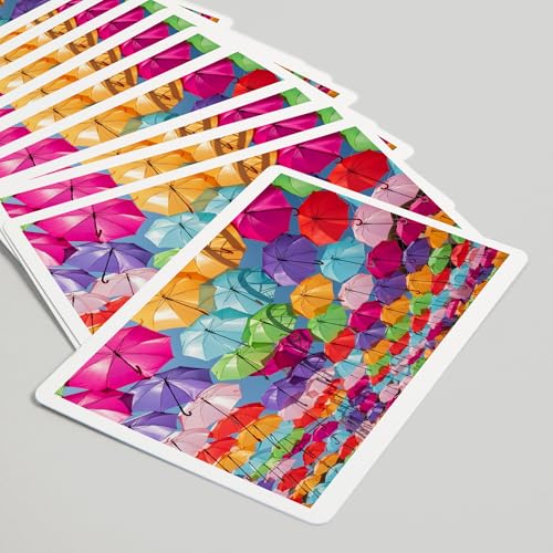 Baraja Póker 52 cartas escena paraguas coloridos miniatura 5