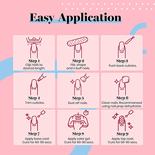 Beetles Gel Nail Polish Kit With 48W U V Led Nail Lamp Light Starter Kit Hot Pink Light Purple Glitter Gel Polish With Base Gel Top Coat Nail Art Pink Nail Gifts For Women #TOP5