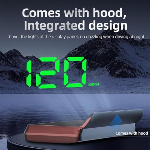 Image of Serveuttam GPS HUD Speedometer for Car - Digital Head Up Display with Auto Brightness, Large Green Display, USB Powered, MPH /KM /H (Black)
