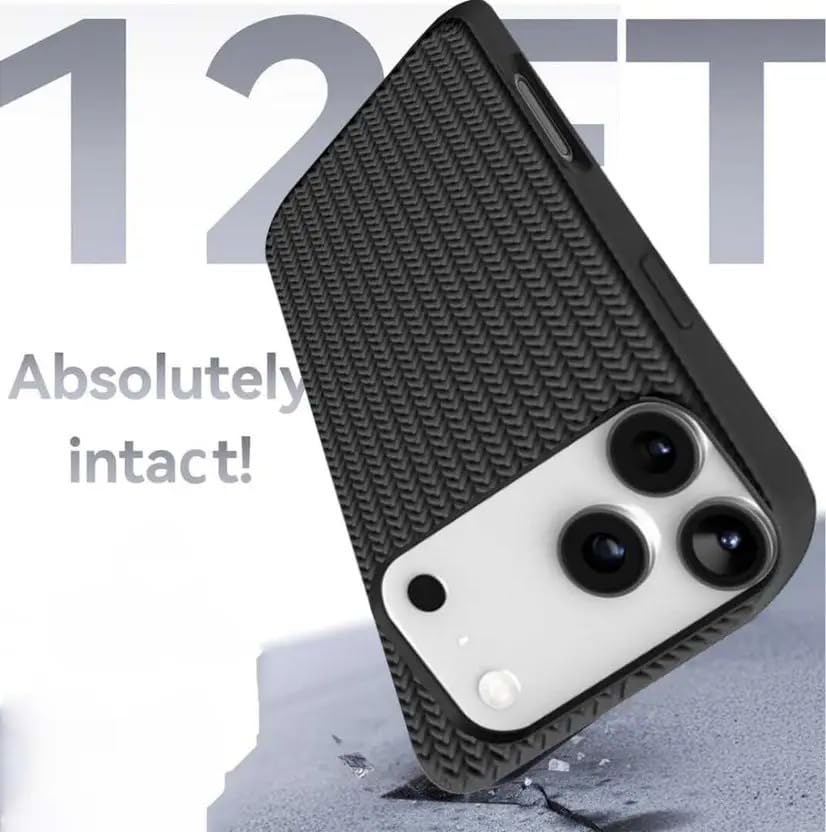 Image of Compatible with iPhone 17 Pro | Premium Textured Microfiber Candy Protective Case | Shock-Absorbing Back Cover with Enhanced Camera Guard (Black)