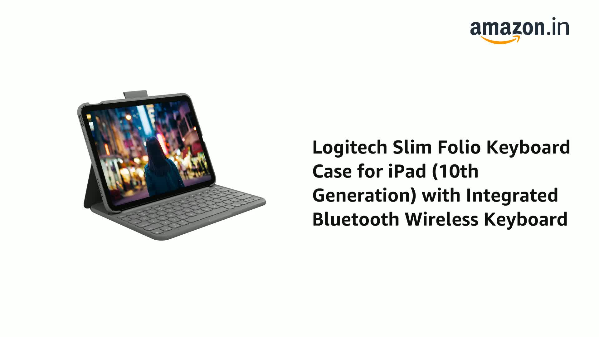 Logitech Slim Folio Keyboard Case for iPad (10th Generation) with