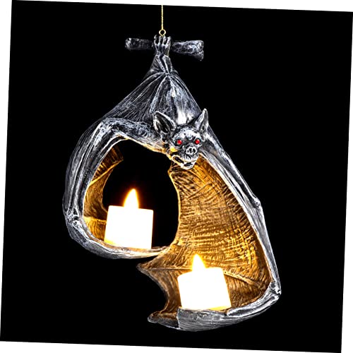 Happyyami Bat Sconce Candle Holder Decoraciones Para Salas De Casa Led Decorative Lights Decorative Lights For Home Decor Halloween Wall Sconce Medieval Candle Holders Halloween Bat Figurine #TOP22