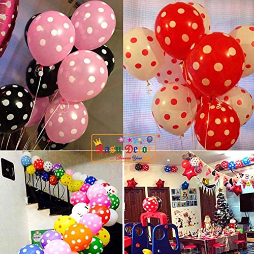 Image of RasuDecor 20 Pieces 12 inch Polka Dot Latex Balloon Mix Color with White Dot Balloons (10+10), 12 Inch Latex Polka Dots Balloons for Kids Women Men Birthday Easter Engagement Wedding, Halloween Party Supplies Decor #RasuImpex (20Pcs 12 inchPolkaDotMixColor)