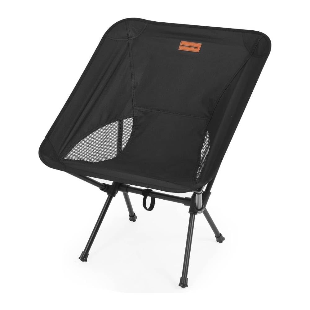 HomlyPro Folding Camping Chair, Pack of 1 - Compact & Lightweight Outdoor Chair for Adults, Comfortable Sitting, Ideal for Garden, Beach, Picnic, and Adventures (Black)