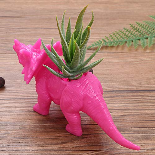 Aislor Dinosaur Shape Succulent Planter Pot With Drainage Tray Multipurpose Bonsai Plant Vase Creative Cactus Flower Pot With Drain Hole - Home Office Garden Decoration Rose One Size A #TOP6
