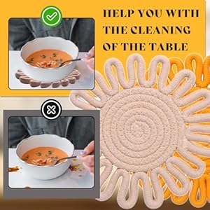 Trivets for Hot Dishes 72 Inch Cotton Trivets for Hot Pots and Pans Heat Resistant Hot Pads for Kichen Unique Petal Shaped Table DecorationsSet of 2Off White