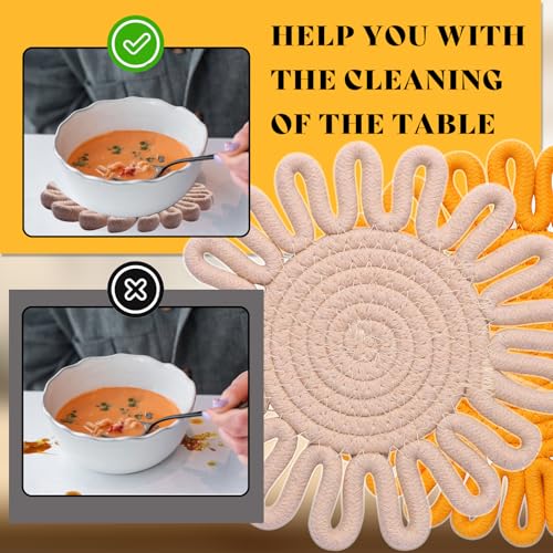 Trivets-for-Hot-Dishes-72-Inch-Cotton-Trivets-for-Hot-Pots-and-Pans-Heat-Resistant-Hot-Pads-for-Kichen-Unique-Petal-Shaped-Table-DecorationsSet-of-2Off-White Trivets for Hot Dishes 72 Inch Cotton Trivets for Hot Pots and Pans Heat Resistant Hot Pads for Kichen Unique Petal Shaped Table DecorationsSet of 2Off White