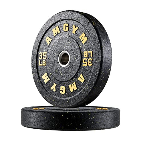 Amgym Bumper Plates, 2-Inch Olympic Weight Plates With Steel Insert For Weight Lifting And Strength Training, Pairs Or Sets（2X35Lb） #TOP10
