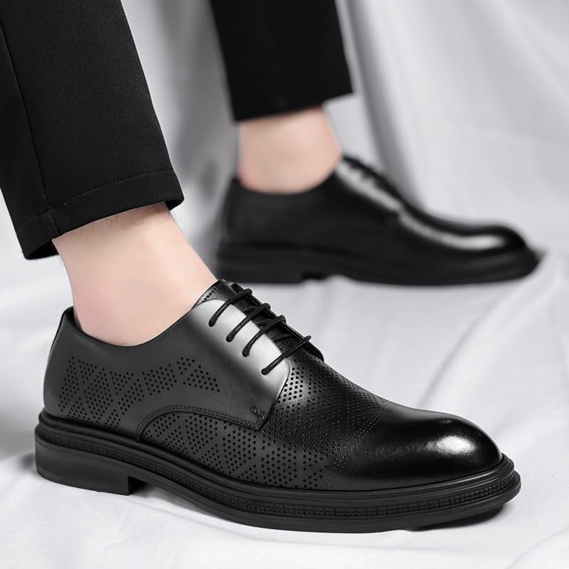 Men's Dress Shoes Modern Leather Business Men Formal Oxfords Casual Pointed Toe Comfortable Lace Up Loafers3