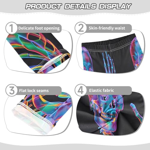 Bolaz Toddler Girls Leggings Printed Yoga Pants Leggings Colorful Light Skull for Kids3