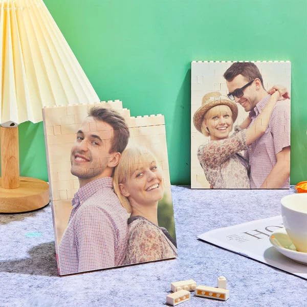 Miniatura 6 de Smile lab Rompecabezas de bloques de fotos personalizados con forma vertical-rectangular, regalo personalizado para el día de San Valentín para él,
