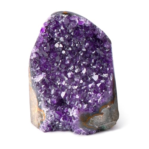 Geodora Amethyst Crystal Geodes Raw Purple Crystals Rock Cluster Quartz Healing Crystals for Adults Real Natural Amethyst Geode Stone Decor Amythestyst Amathest Amtheyst Crystal Rock Geode (0.5-1LB)