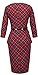 HOMEYEE Women's Vintage Tartan Wear to Work Bodycon Dress B267 (L, Red)