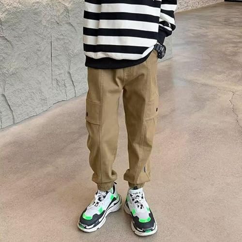 Boys Cargo Joggers Pants Elastic Waist Casual Jogging Trousers Bottom for Kids3