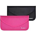 Signal Blocking Bag, 2 Pack RFID Faraday Bag Shield Pouch Cage Box Wallet Case for Cell Phone and Car Key FOB, Privacy Protection, Anti-Hacking - Black & Hot Pink
